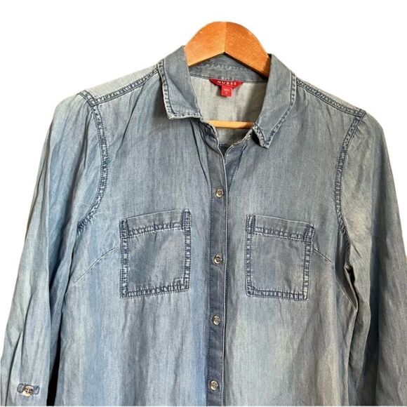 Guess chambray long sleeve dress. Size small - Picture 2 of 13